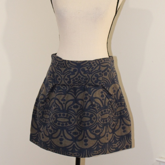 Hoss Intropia, Jacquard Tapestry Pleated   mini skirt with a bow - Picture 1 of 9